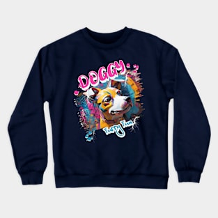 Graffiti-inspired portraiture Dog Crewneck Sweatshirt